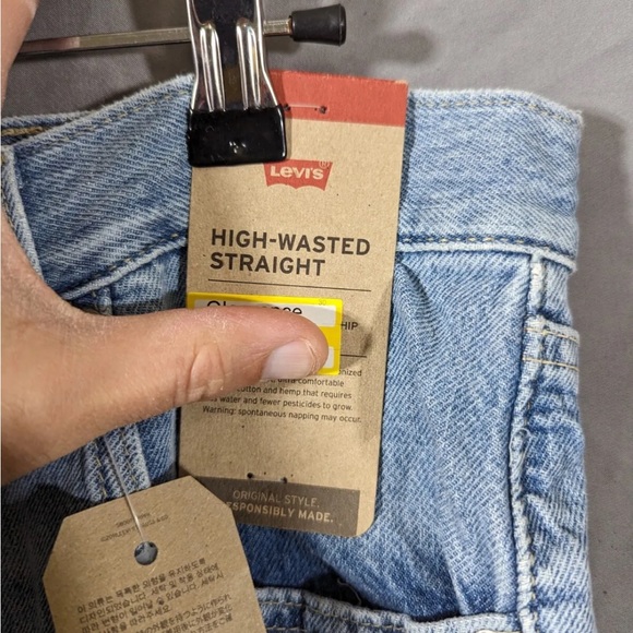 Levis Jeans Women High Waisted Straight Blue 32x29 Ladies Levi Strauss Hemp - Picture 4 of 15